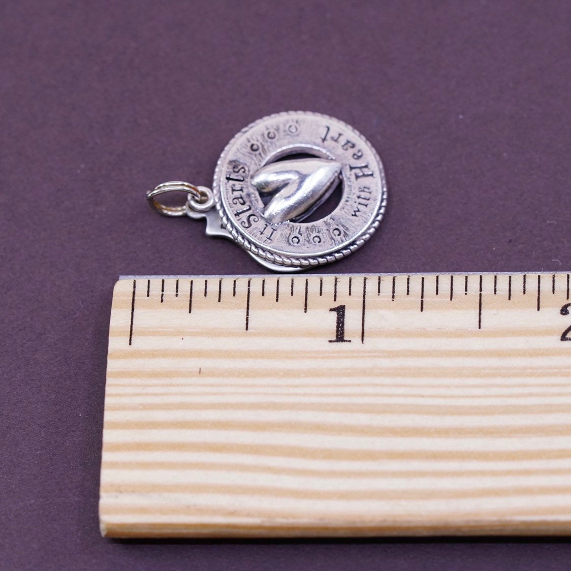 Sterling silver handmade heart pendant, 925 charm “it starts with heart"