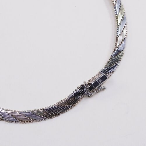 16” 6mm, Vermeil Gold Sterling Silver Riccio chain necklace Stamped 925 Italy