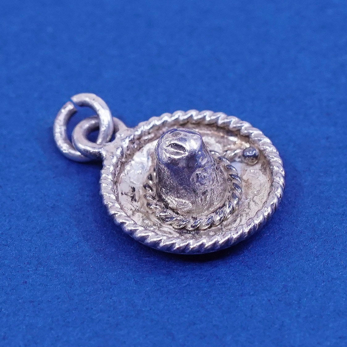 vtg Sterling silver handmade pendant, 925 Sombrero Hat