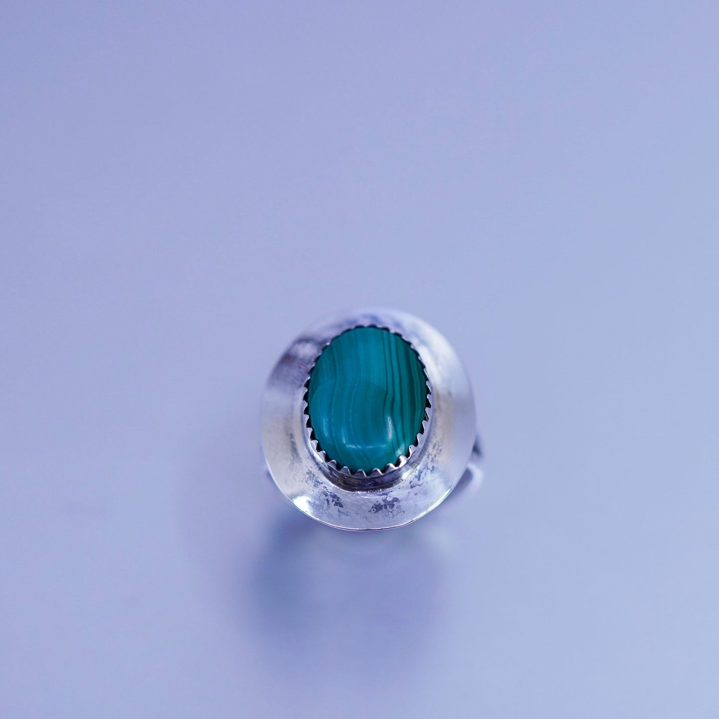 Size 6.5, Native American navajo Sterling 925 silver handmade ring malachite