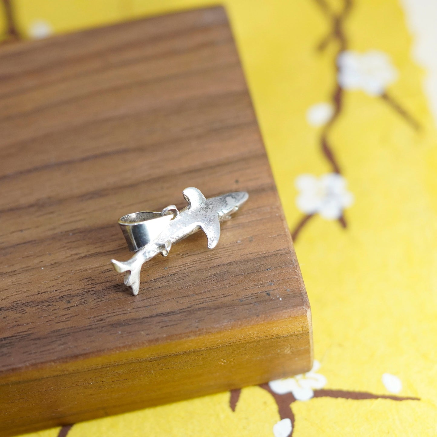 Vintage Sterling silver handmade pendant, 925 shark charm