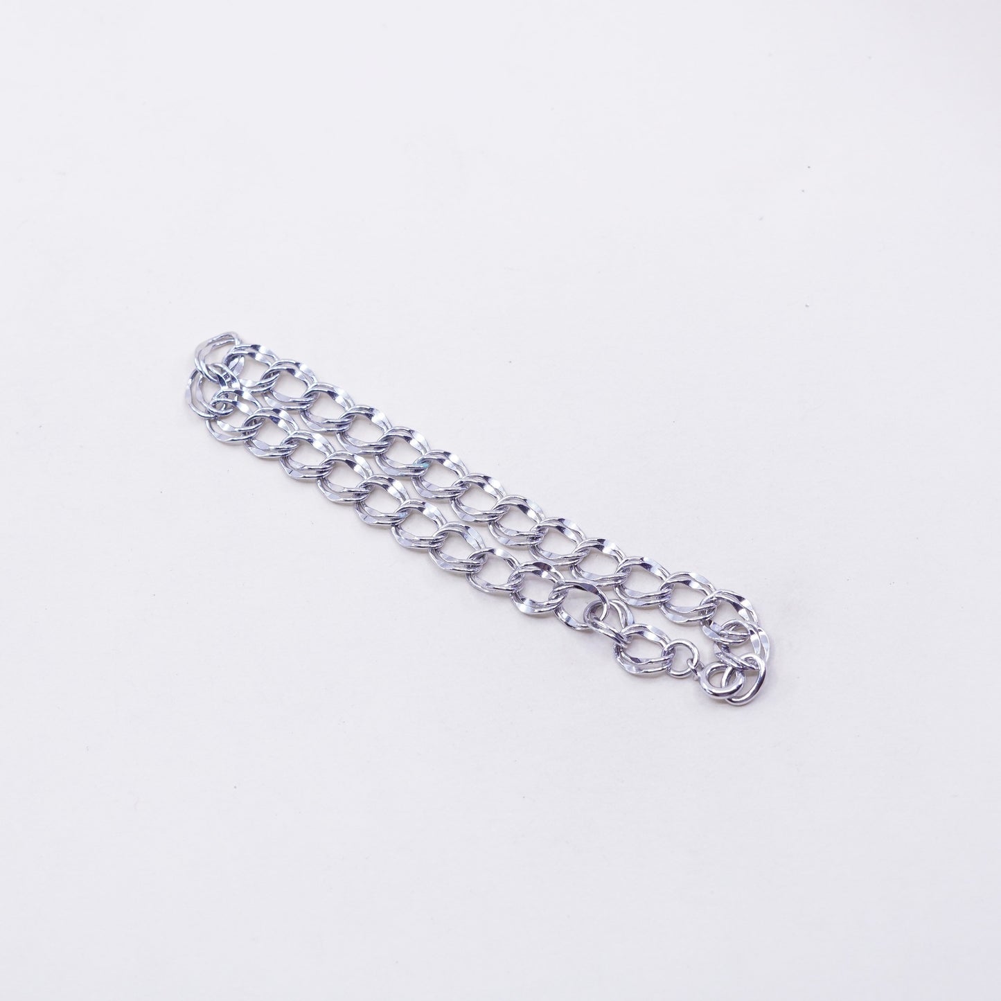 7”, 7mm, Vintage prochain sterling silver bracelet, 925 double curb chain