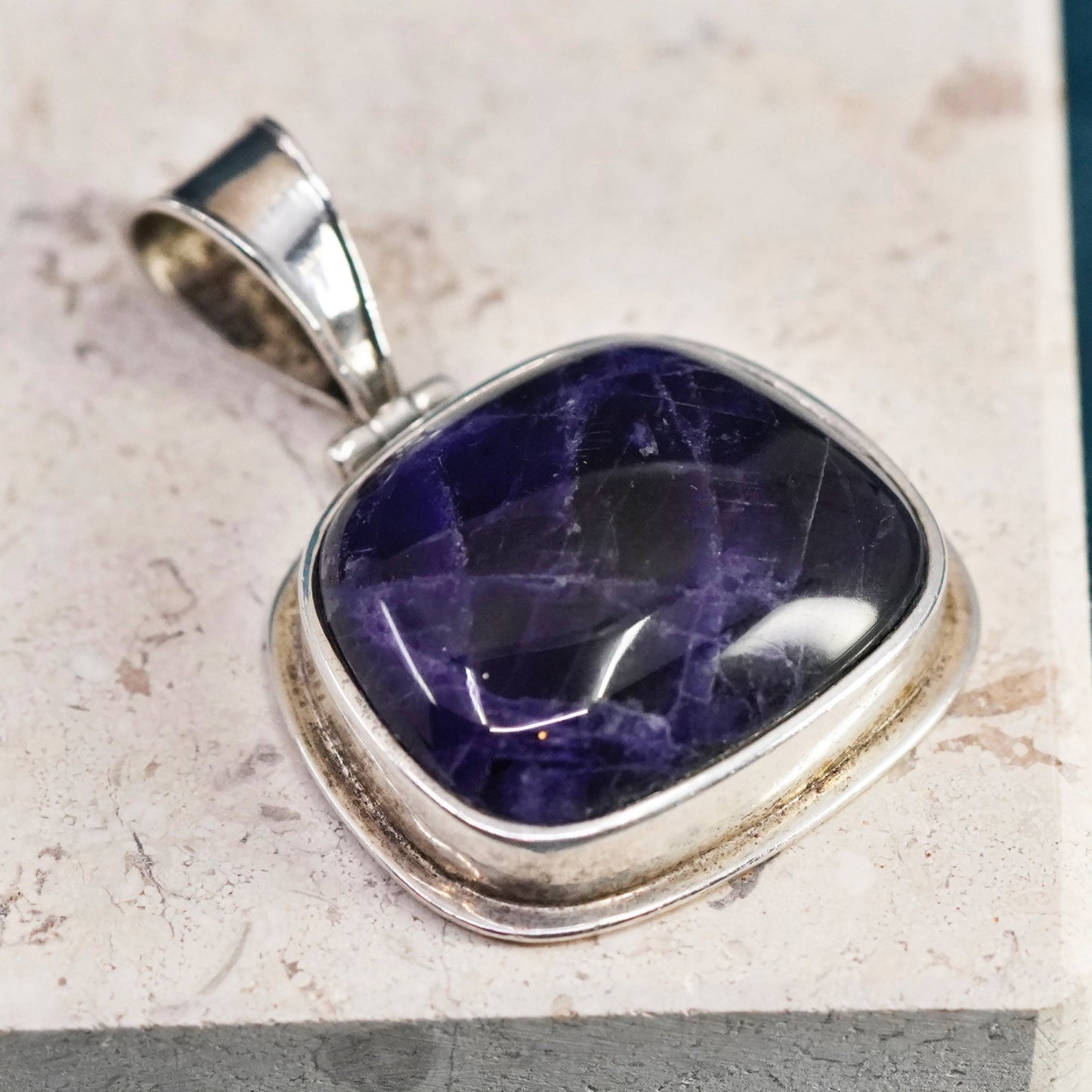 Vintage Silpada Sterling silver handmade pendant, 925 pendant w/ blue sodalite
