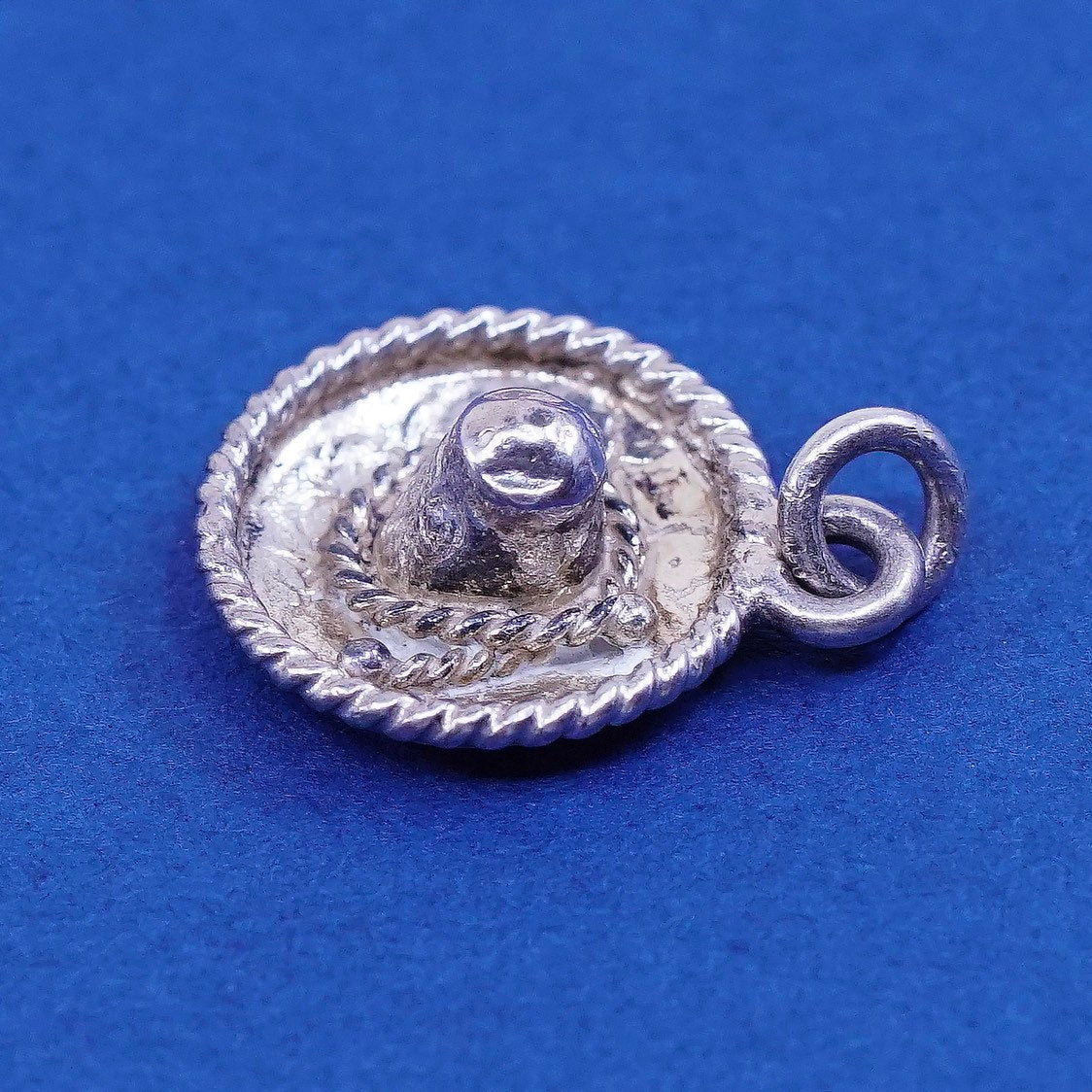 vtg Sterling silver handmade pendant, 925 Sombrero Hat