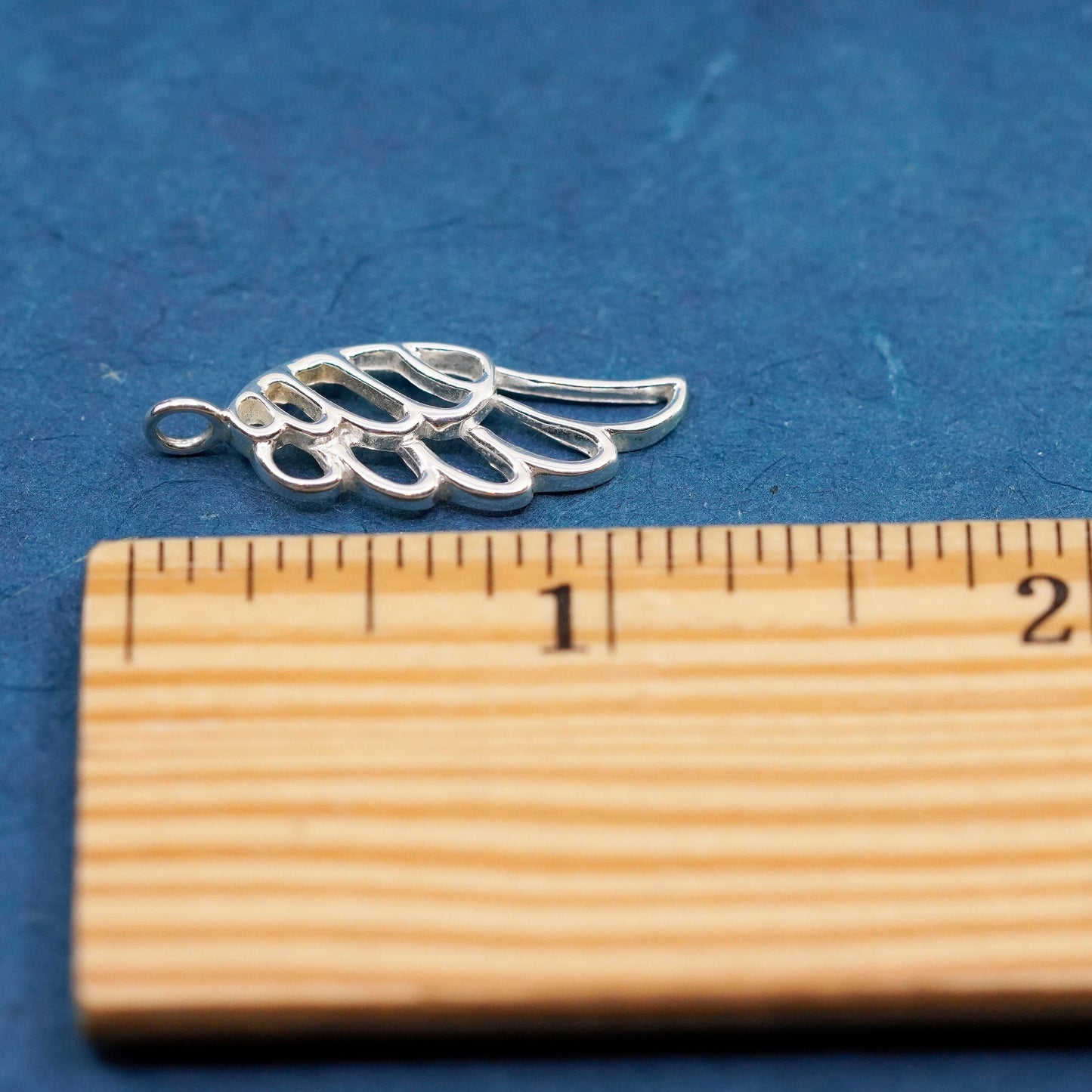Vintage Sterling silver handmade pendant, 925 wing charm