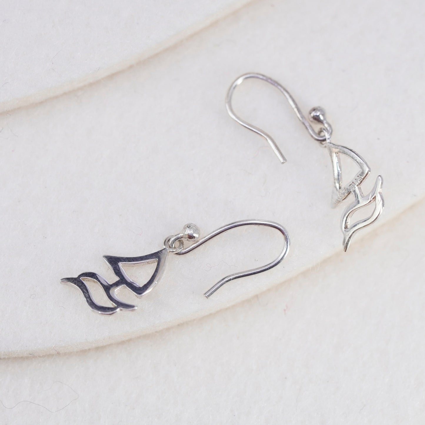 Vintage Sterling 925 silver handmade sail boat earrings