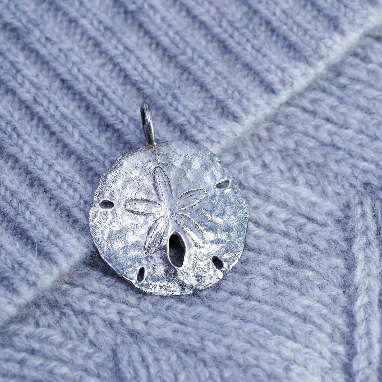 Vintage Doskow Sterling silver handmade charm, 925 sand dollar pendant