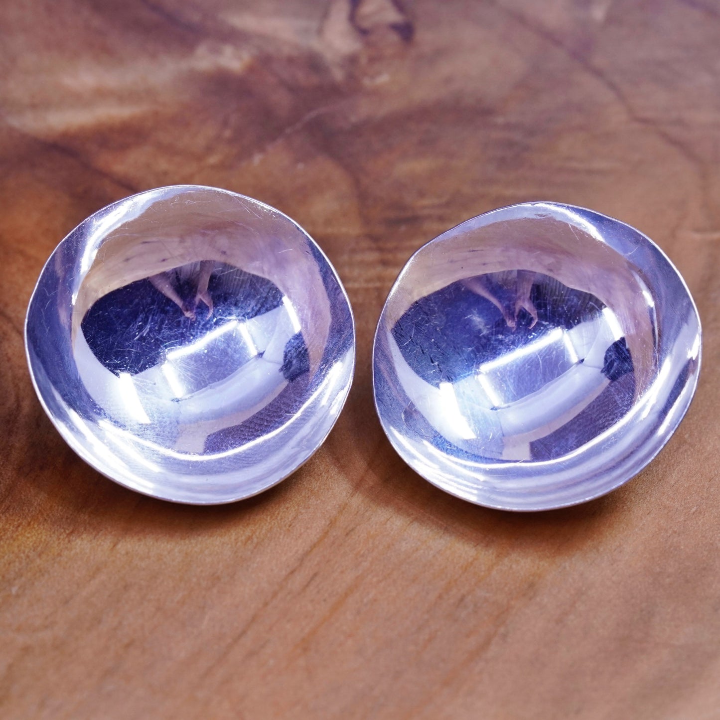 Vintage Sterling silver disc studs, 925 earrings