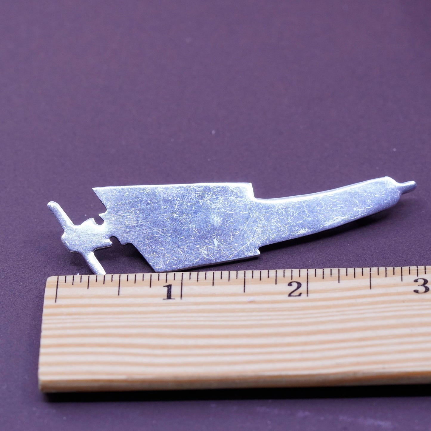 Vintage mexico handmade sterling 925 silver girl figures brooch