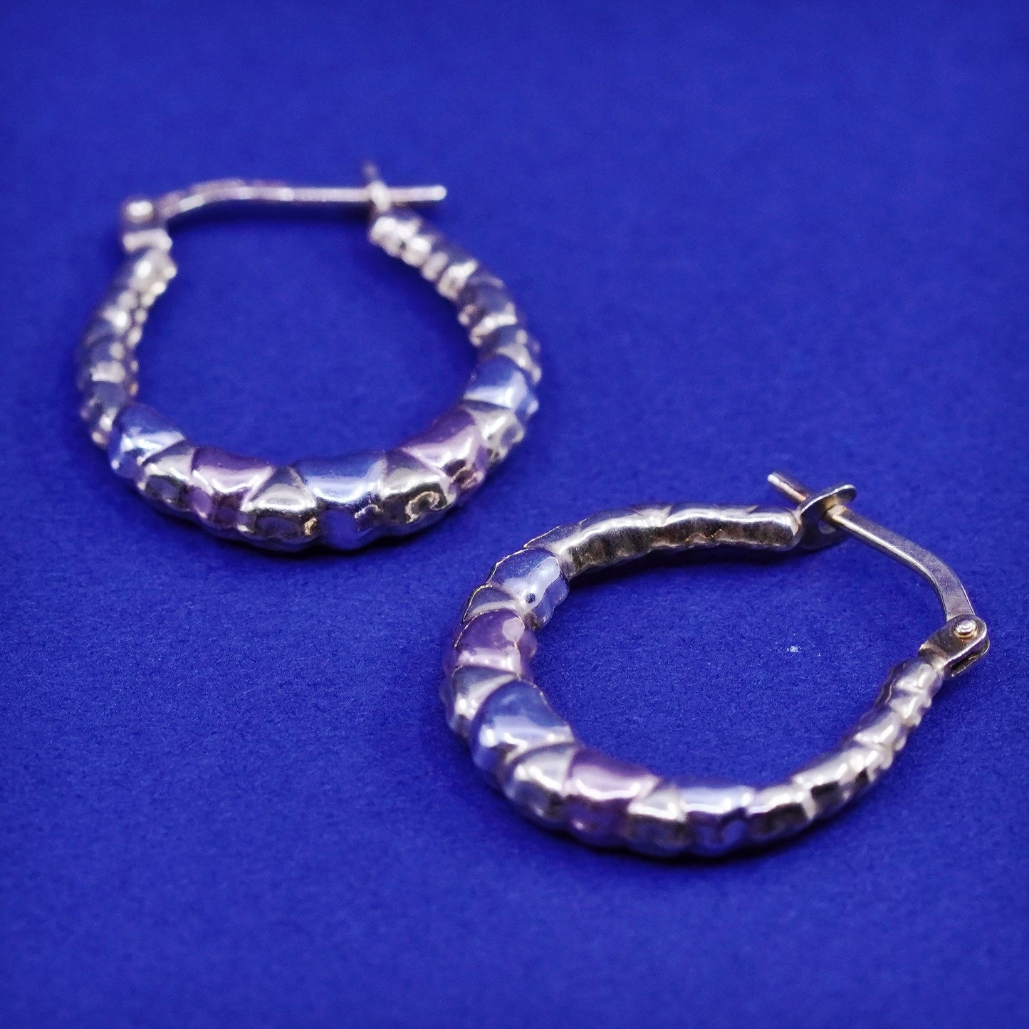 0.75”, vintage Jordan vermeil gold Sterling 925 silver handmade hoop earrings