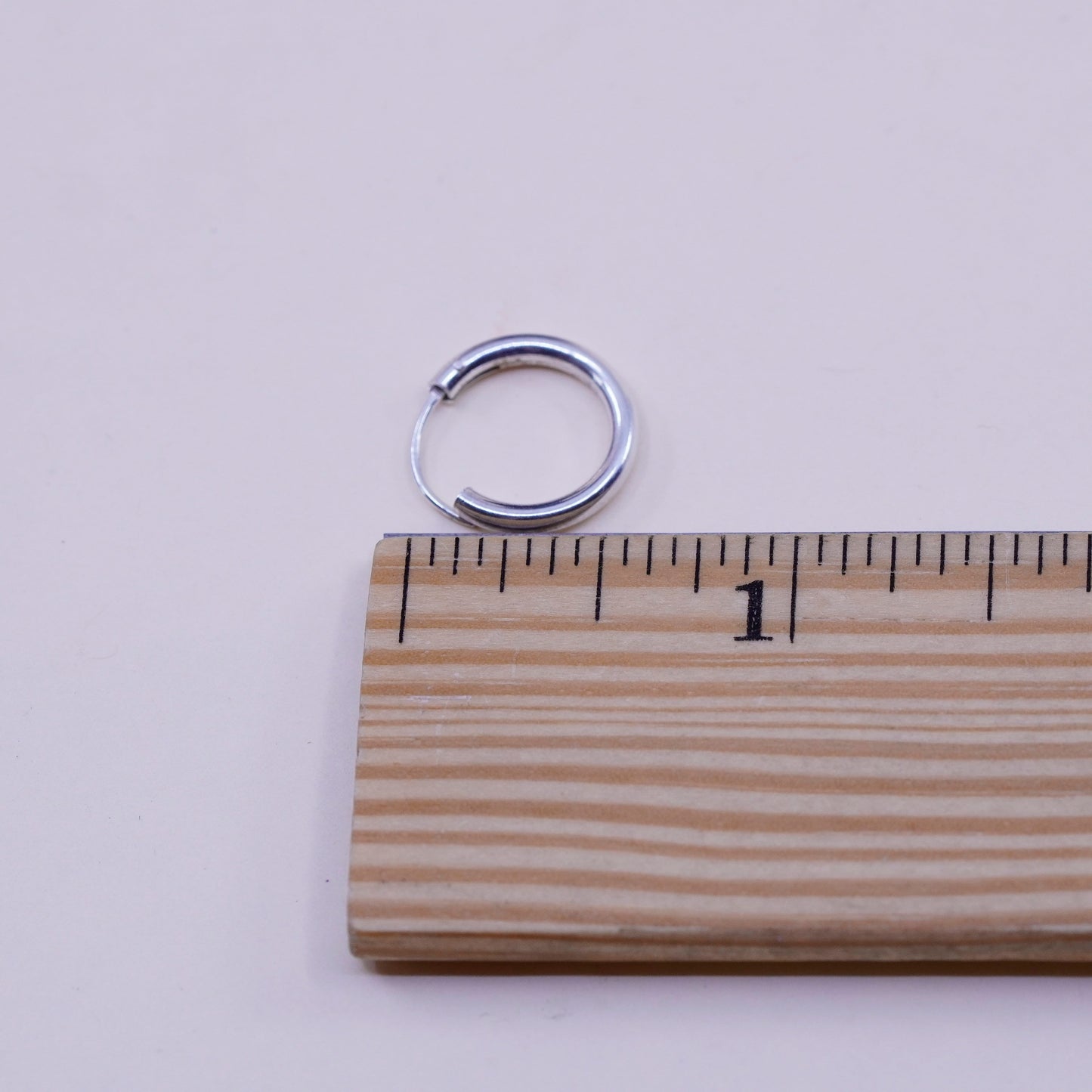 0.5", Vintage sterling silver loop earrings, fashion minimalist, fine 925 silver hoops