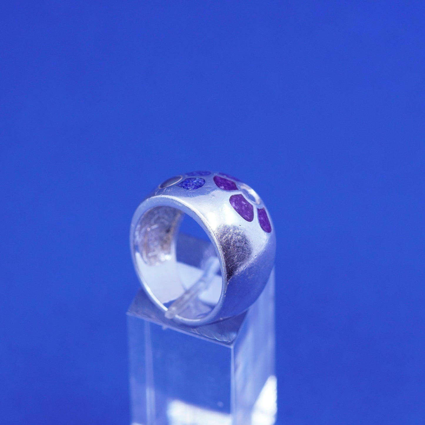 Size 8, Coleman Company Jewelry CCO Sterling 925 silver ring 14K gold sodalite