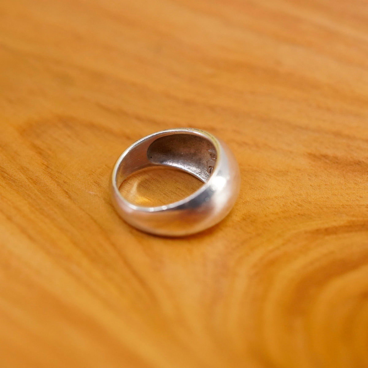 Size 4.25, Sterling silver handmade ring, 925 ribbed band, modernist minimalist