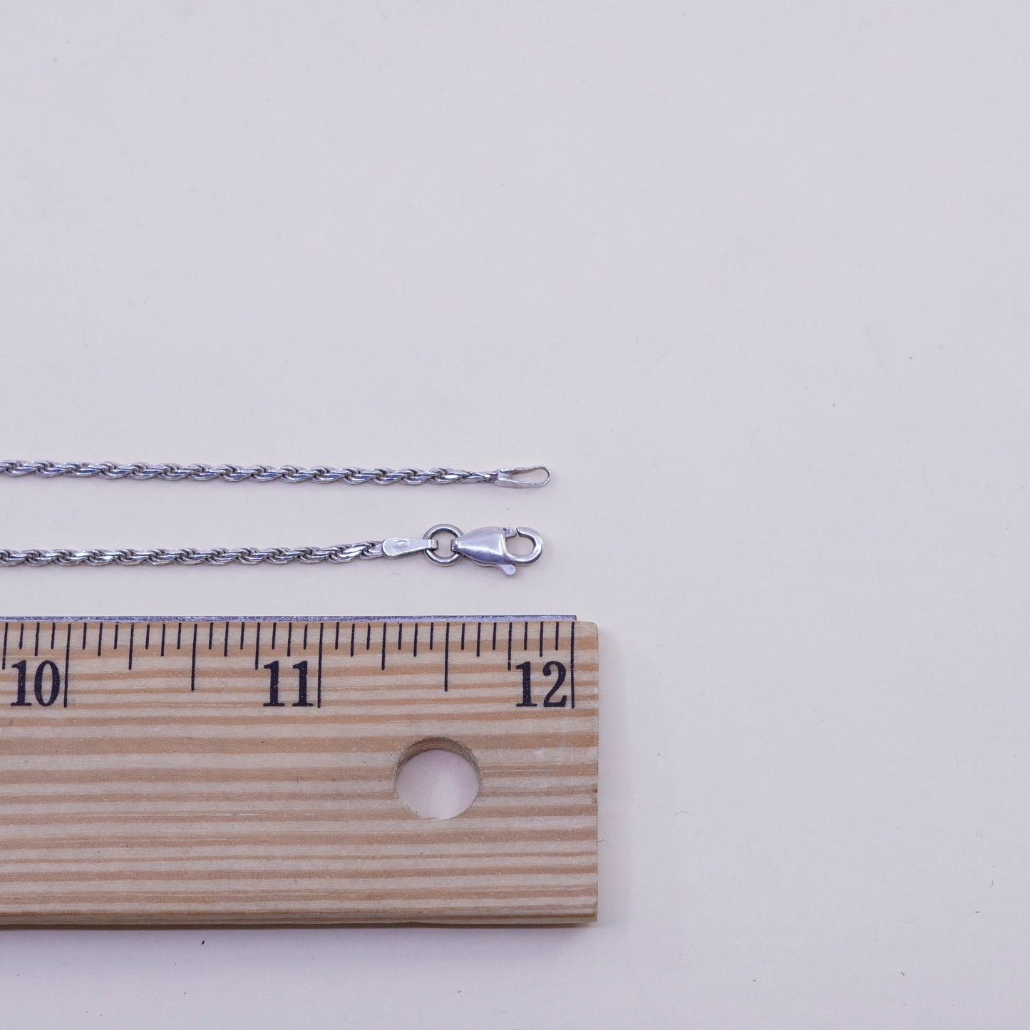 24”, 1.6mm, vintage Sterling silver necklace, 925 diamond rope chain