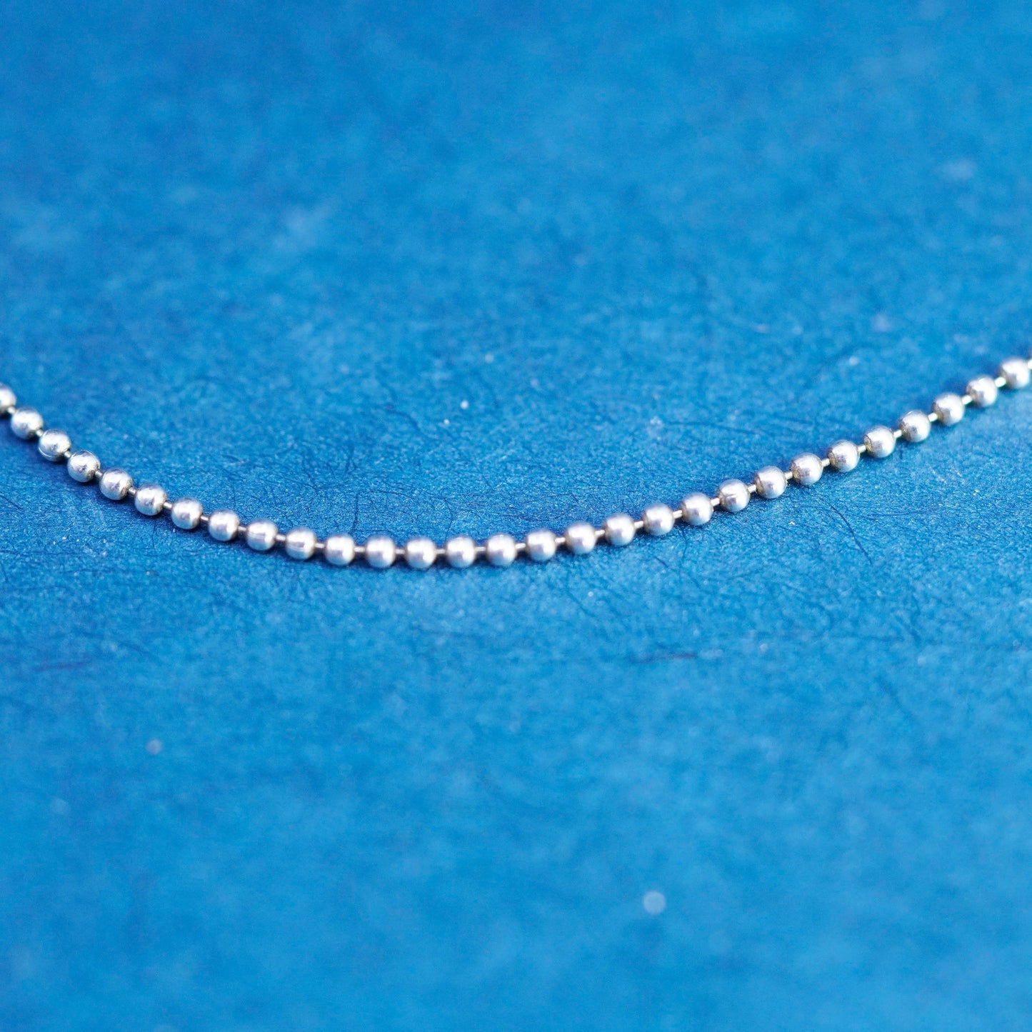 18”, 1mm, vintage Sterling silver handmade necklace, 925 beads chain