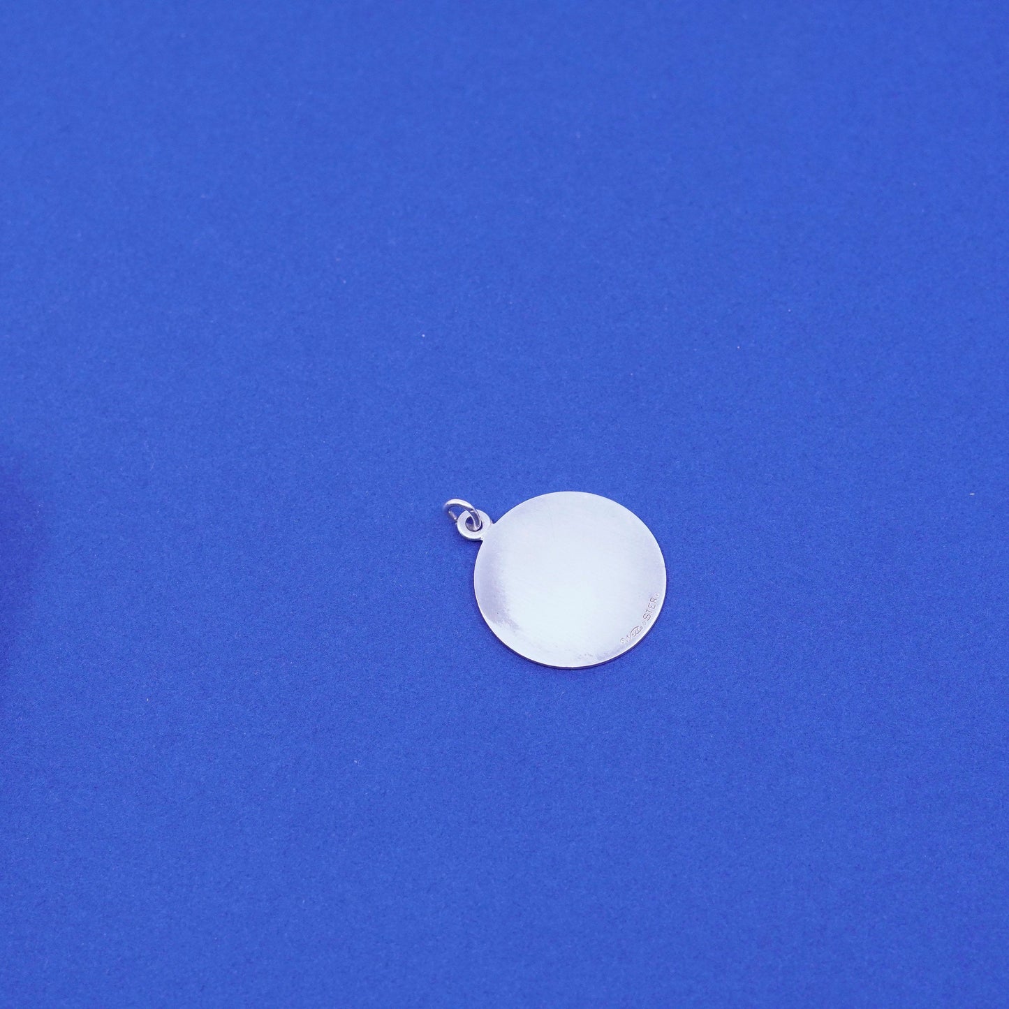 Vintage sterling silver handmade pendant, 925 charm engraved “Libra”