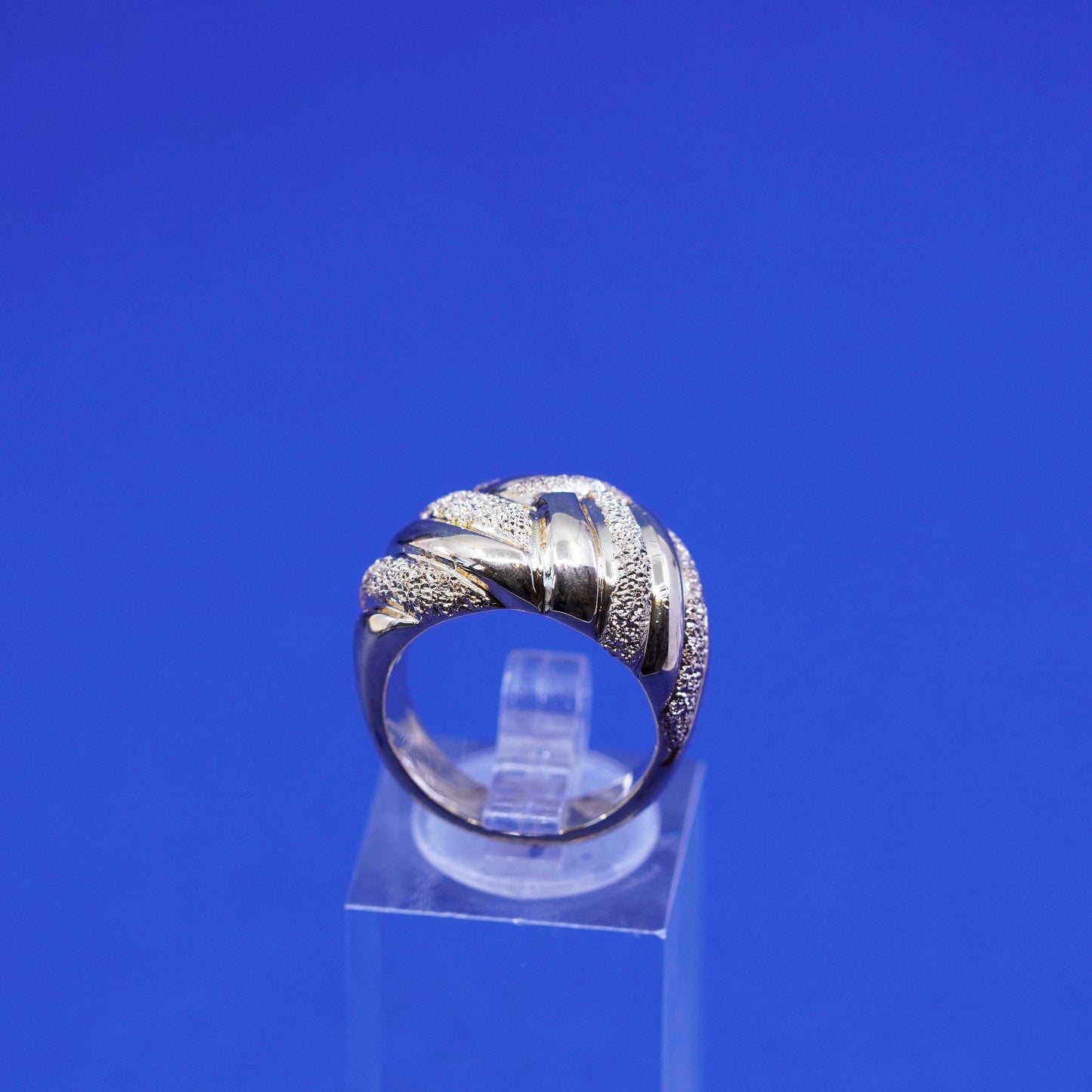 Size 6, Itaor Italy vermeil gold sterling silver handmade ring, glittering band