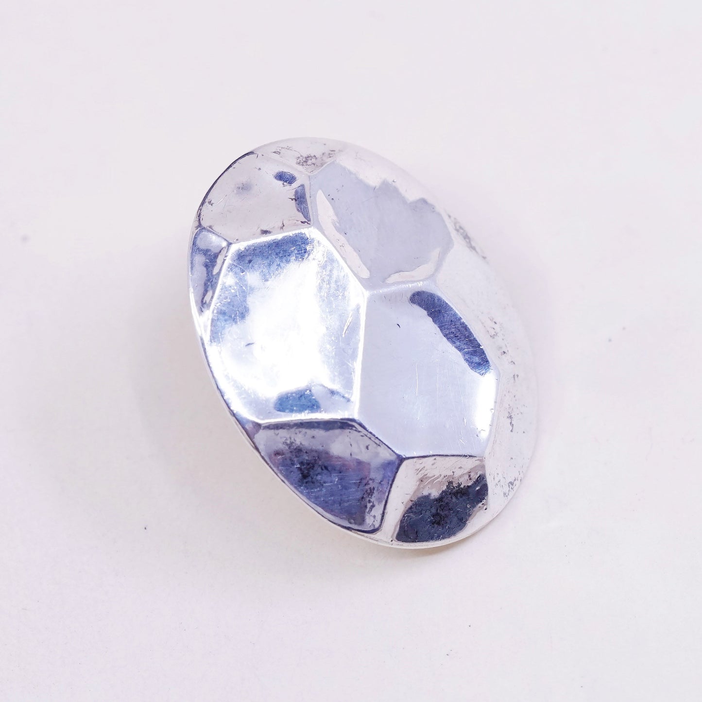 Vintage Sterling silver handmade earrings, 925 silver wrinkly studs