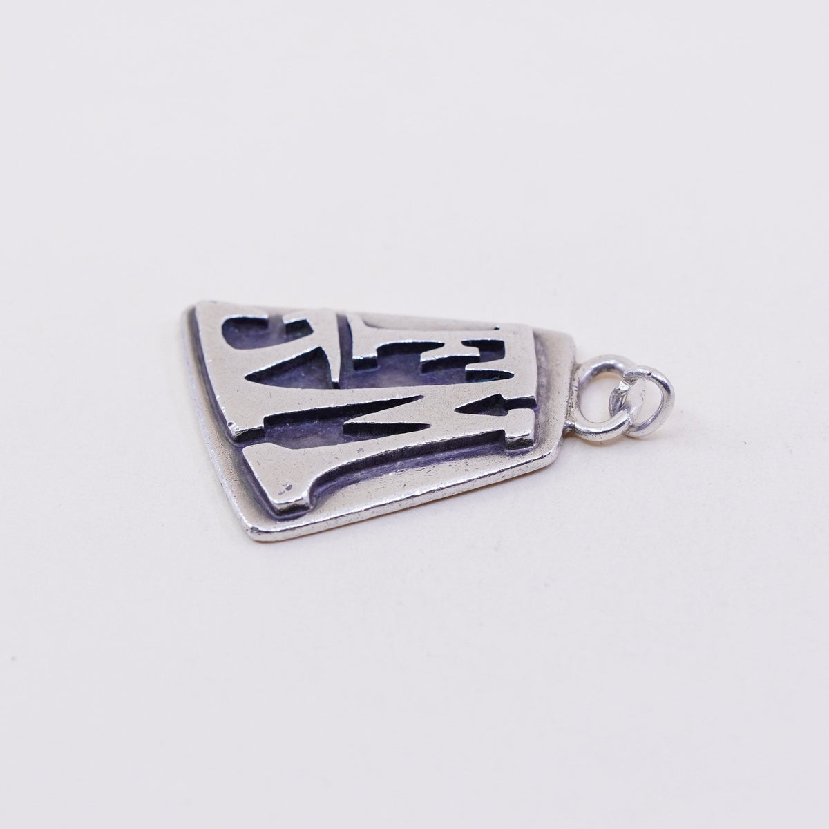 Vintage Sterling silver handmade pendant, 925 name monogram FJM
