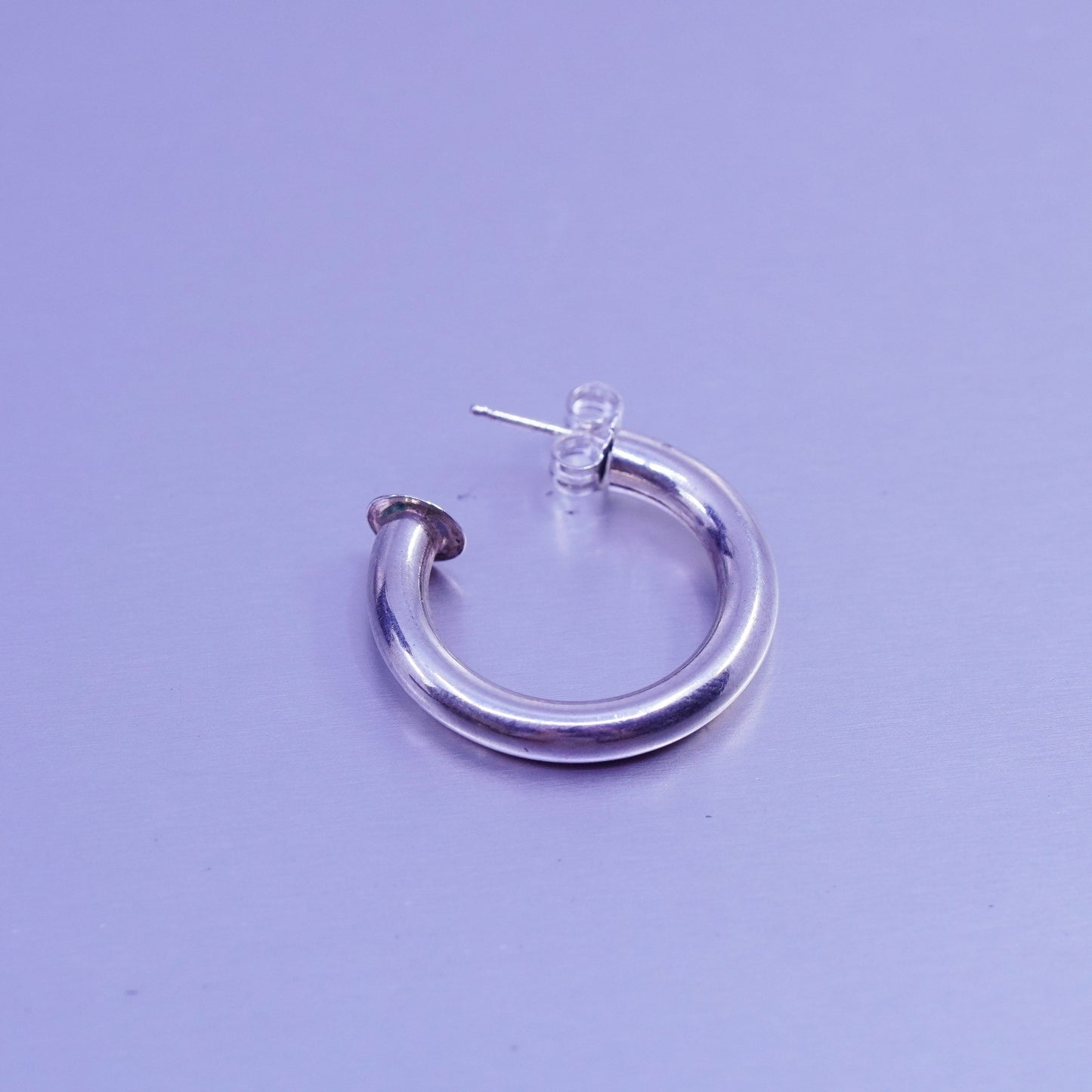 0.75”, vintage Sterling silver handmade earrings, 925 hoops