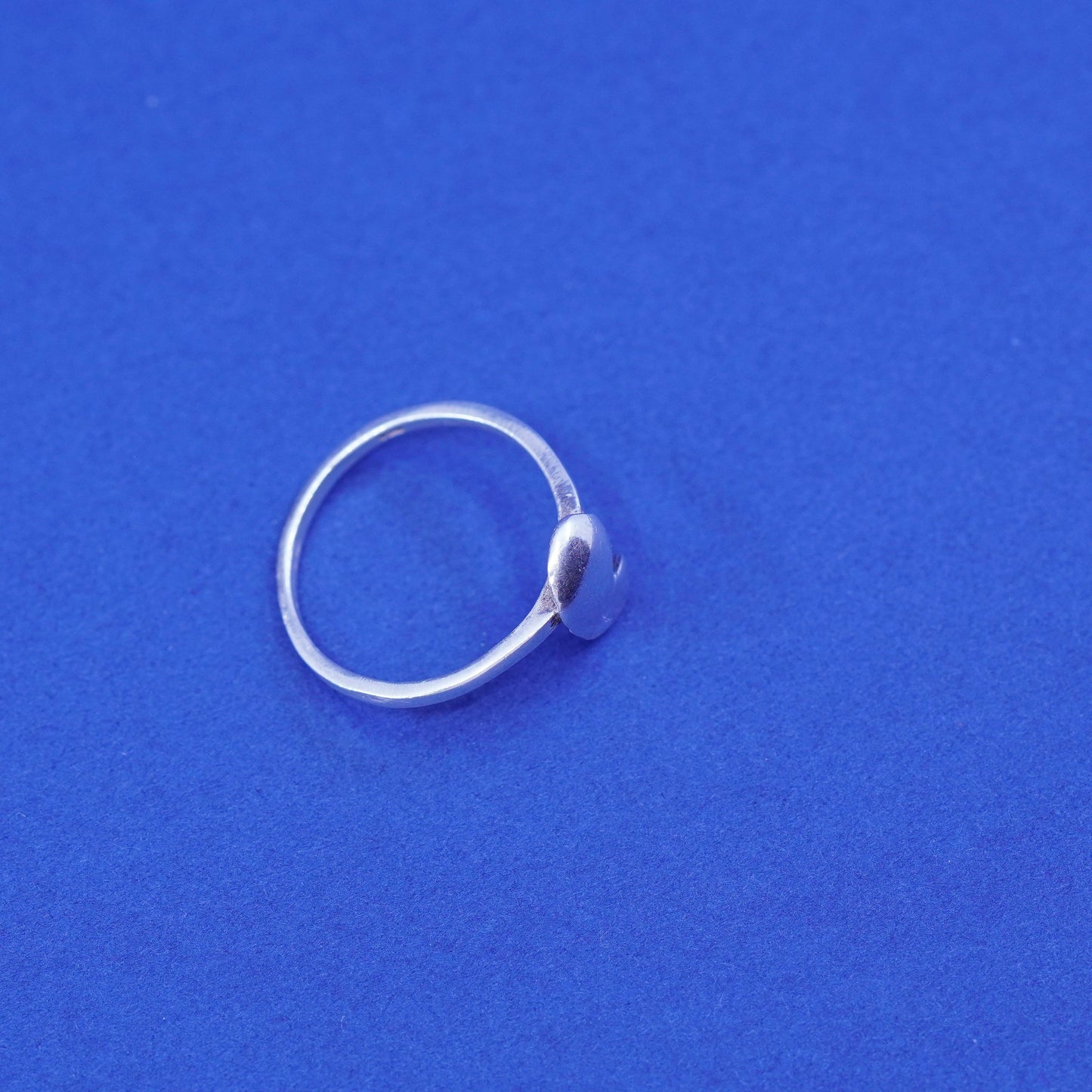 Size 6.5, vintage sterling silver handmade ring, 925 broken heart band