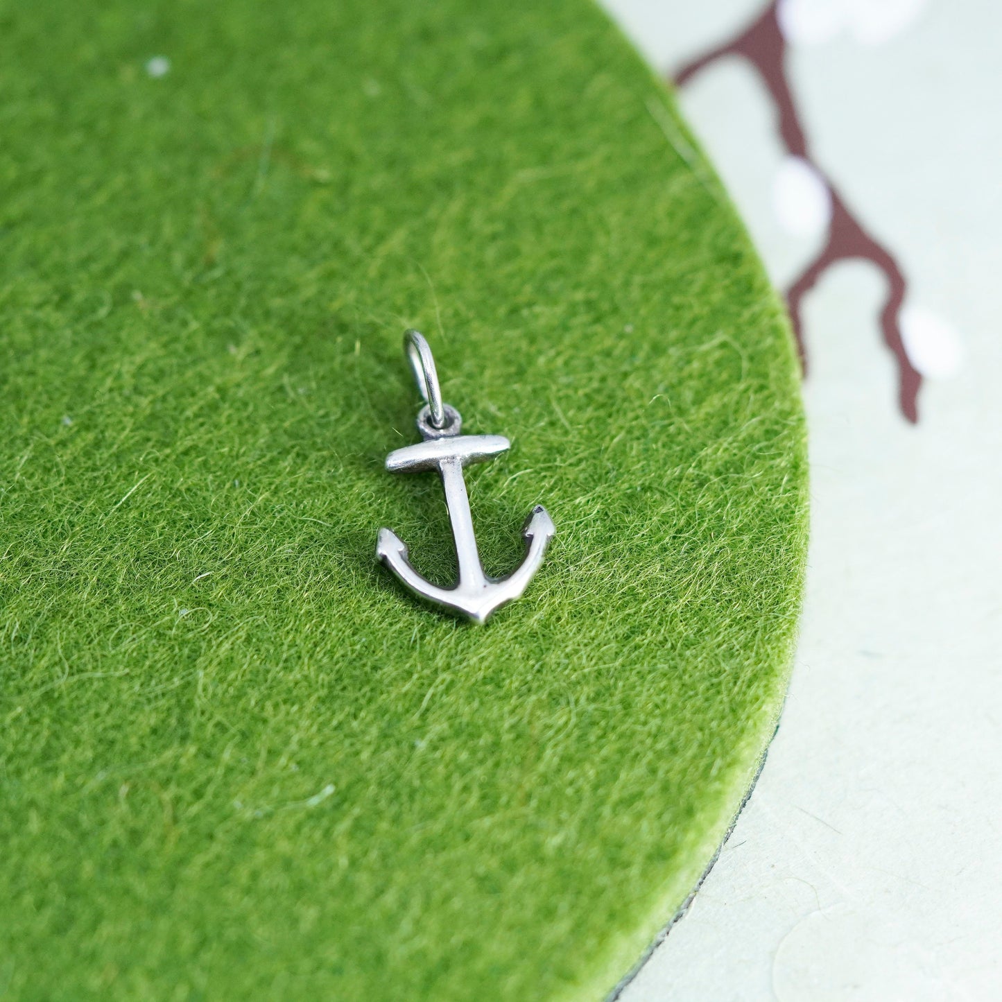 Vintage sterling silver handmade ship anchor charm, 925 pendant