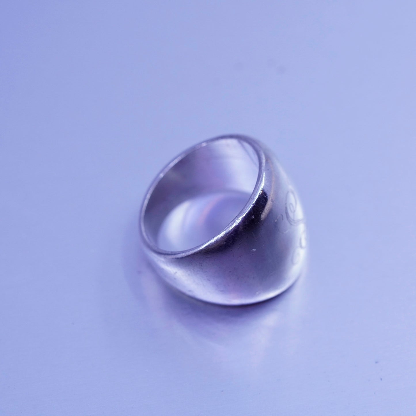 Size 5.5, vintage Sterling 925 silver handmade ring, monogram initial “S” band