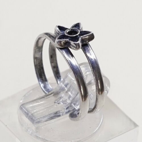 Size 2.75, Vtg Sterling Silver handmade open end Ring. 925 Band W/ Star
