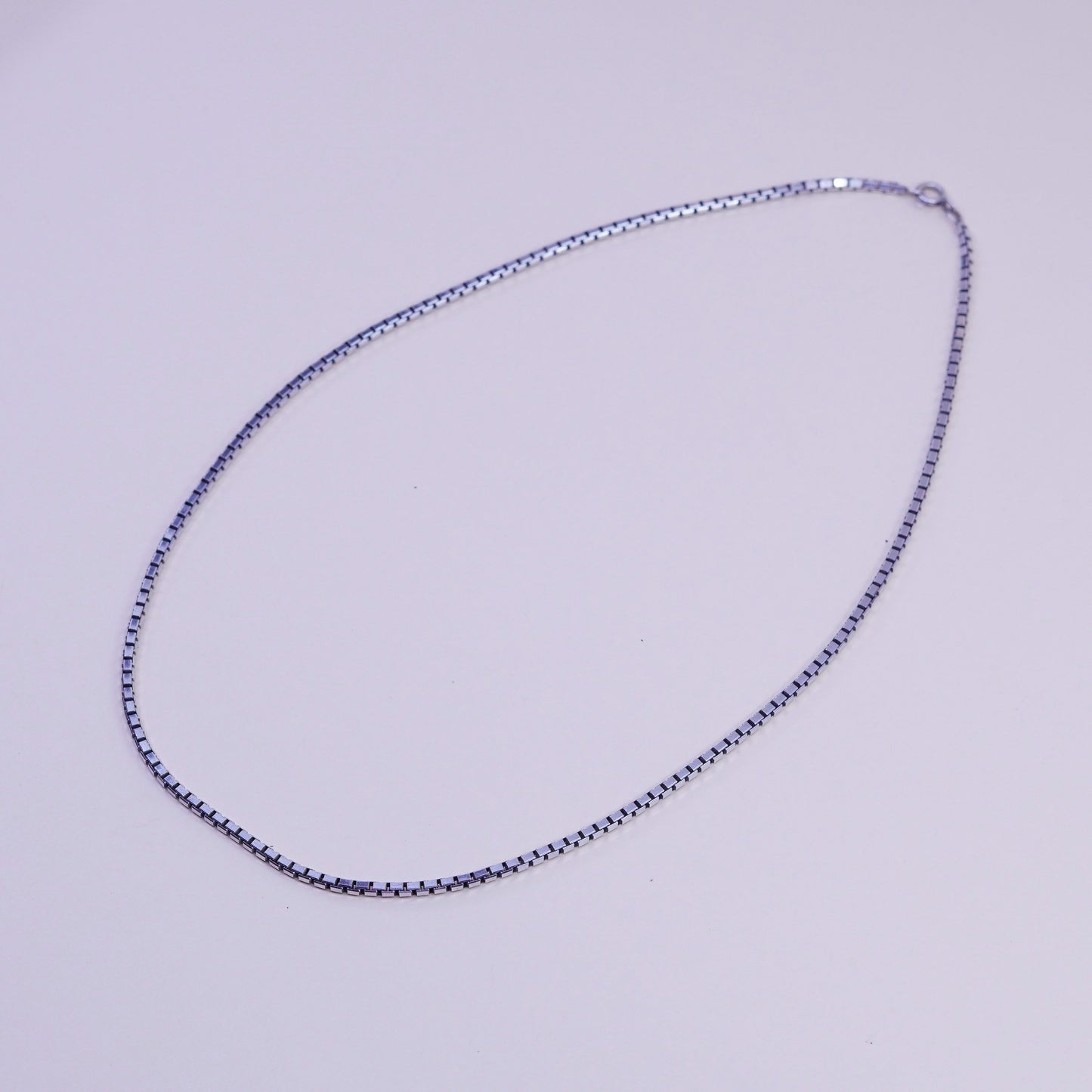 18”, 2mm, Vintage Canada sterling 925 silver box chain, necklace