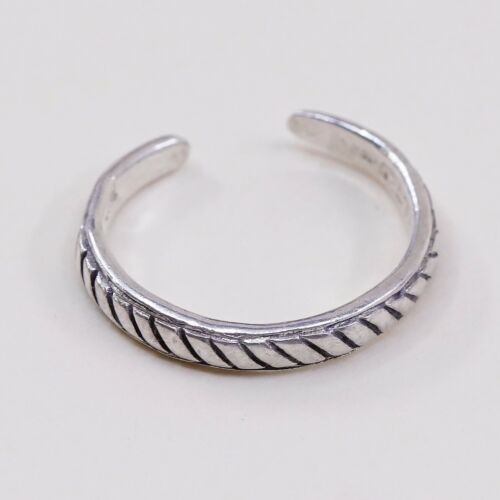 Size 3.25, Vtg TMA Sterling Silver handmade open end Ring. 925 Cable Band