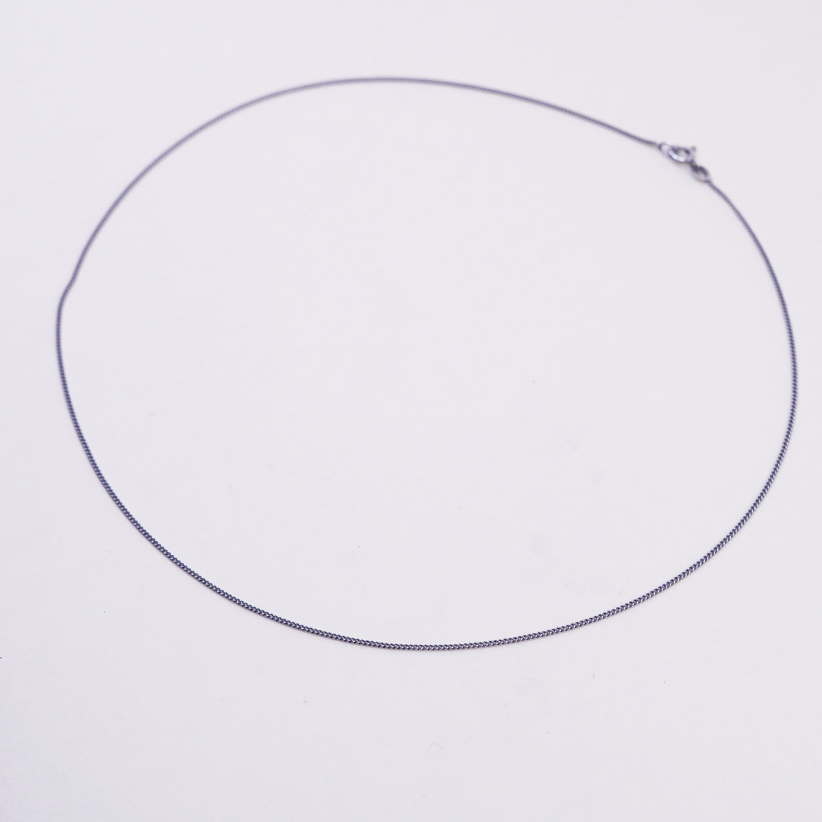 18”, 1mm, italy sterling silver handmade necklace, 925 curb chain
