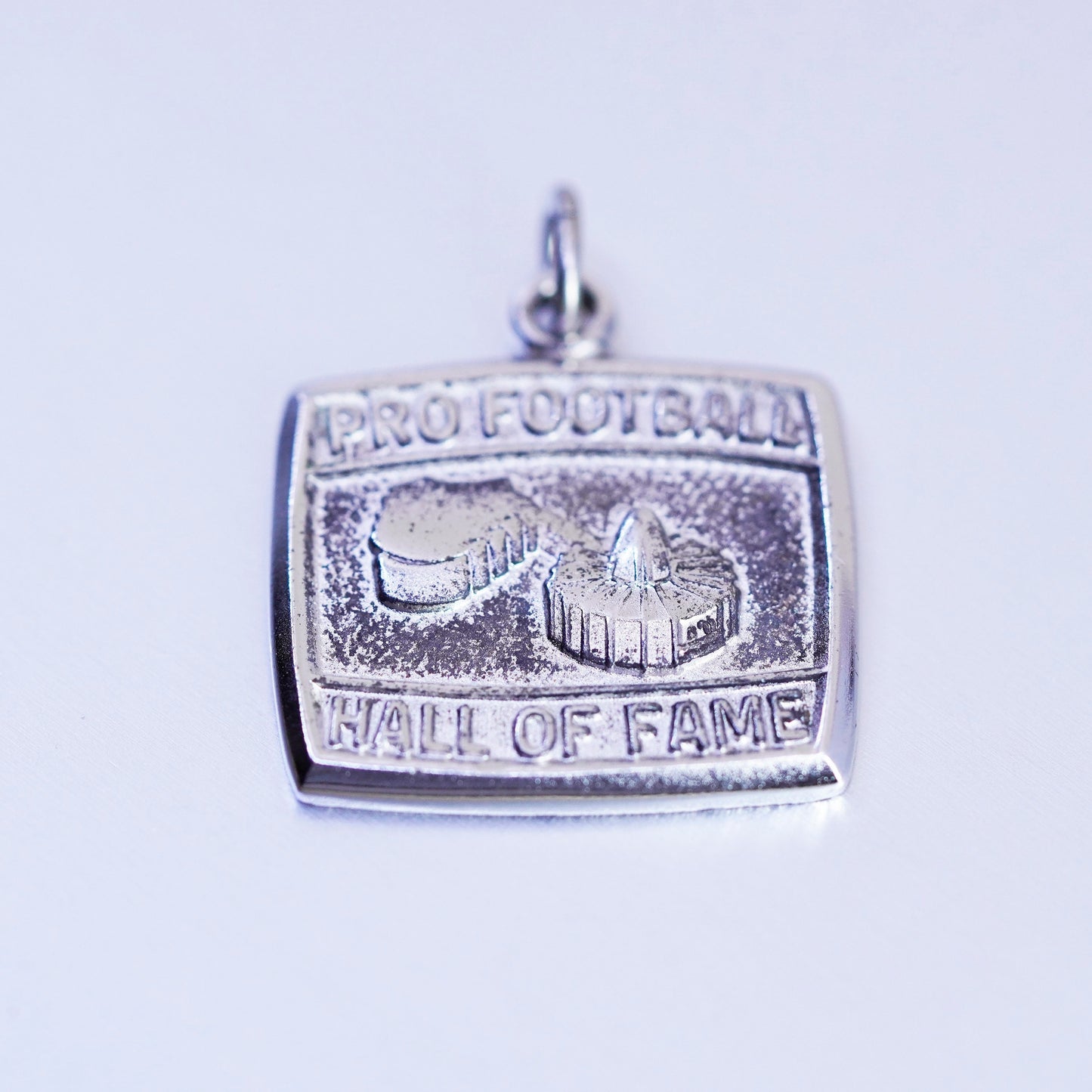 Vintage sterling 925 silver handmade football soccer “hall of fame” pendant