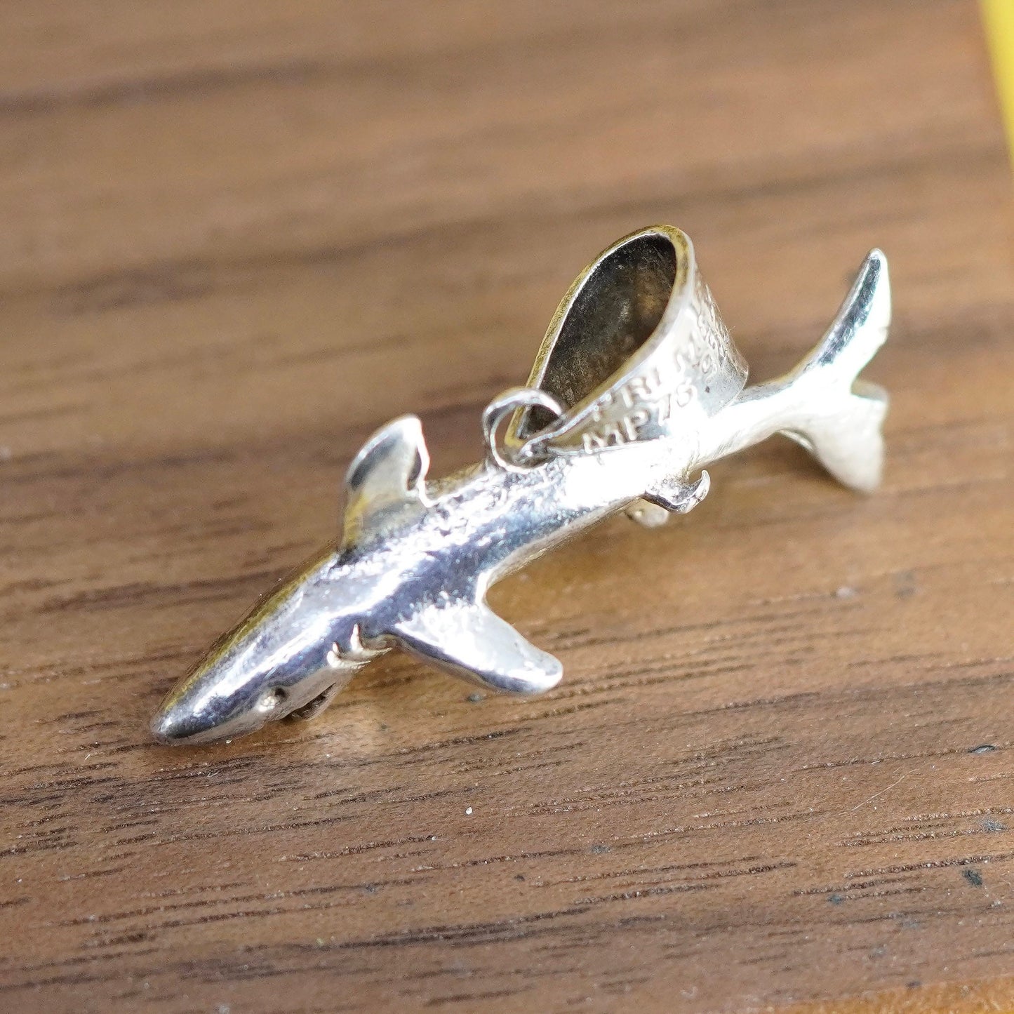 Vintage Sterling silver handmade pendant, 925 shark charm