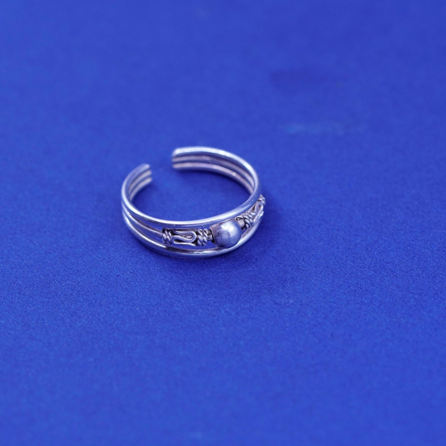 Size 3.5, vintage Sterling silver handmade ring, 925 filigree open band