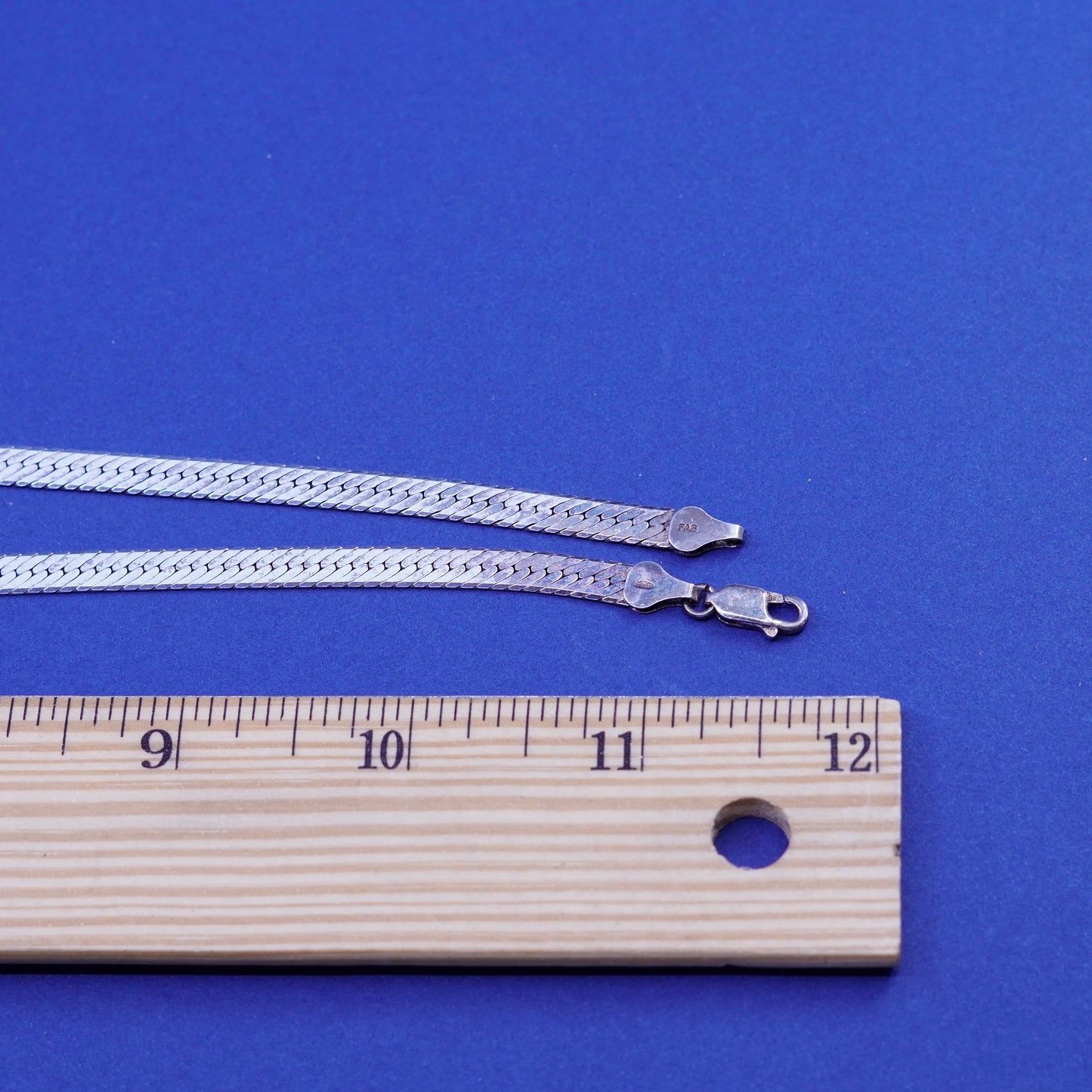 24”, 6mm, vintage Sterling silver handmade necklace, 925 herringbone chain