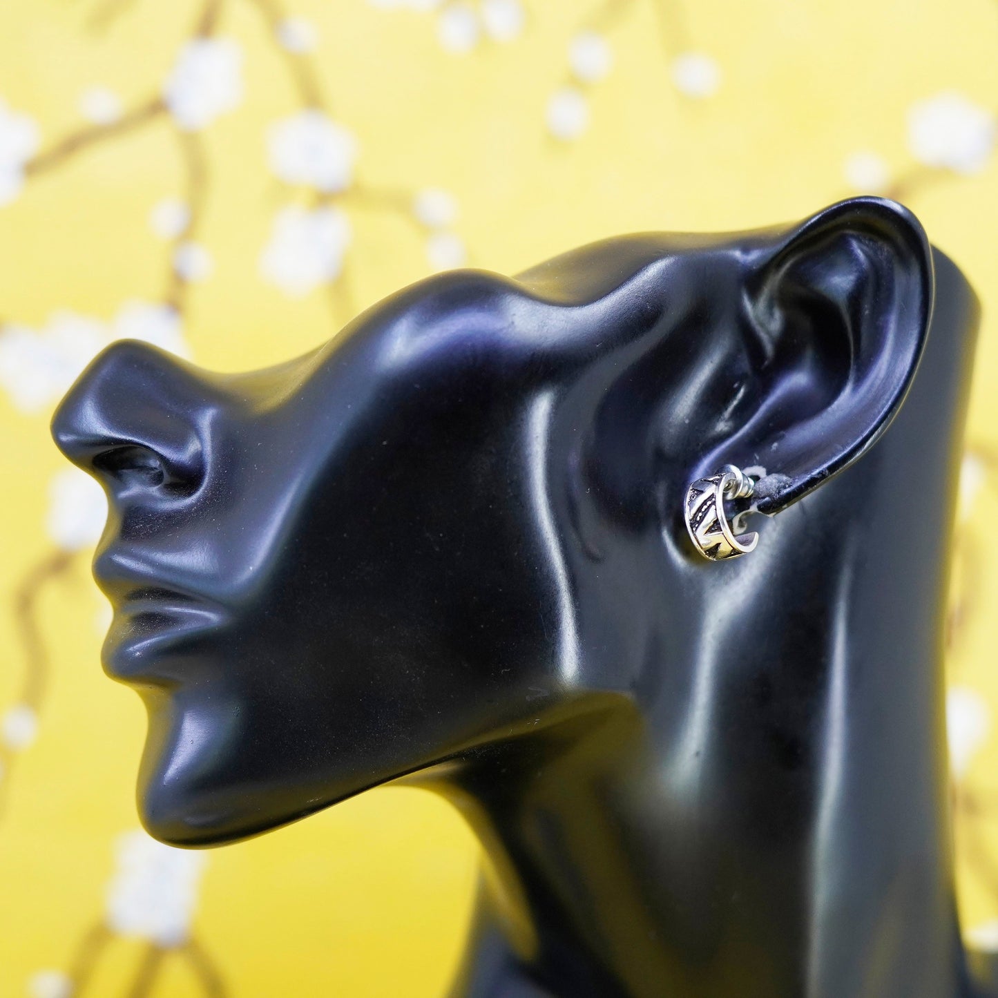 0.5”, Sterling silver handmade hoop earrings, 925 huggie studs