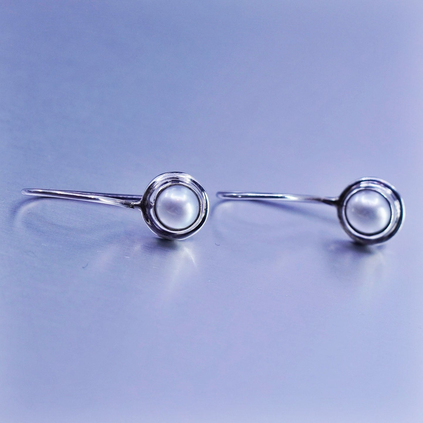 Vintage baroni Sterling 925 Silver handmade Earrings with pearl