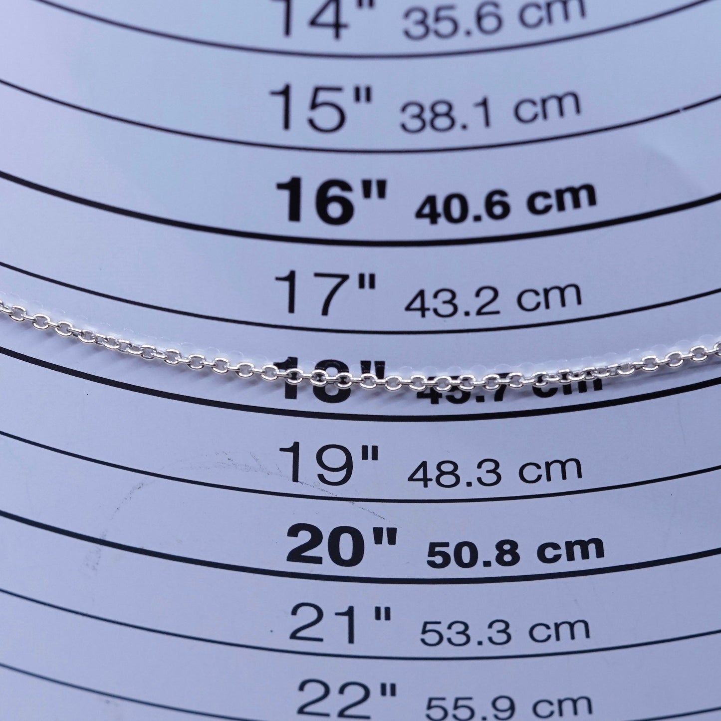 18”, 1mm, Vintage sterling silver circle chain, Italy 925 necklace
