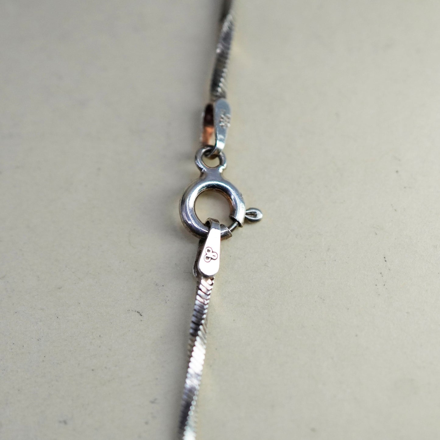 18”, Vintage sterling silver twisted square snake chain, Italy 925 necklace