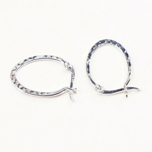 0.75” sterling silver 925 Huggie earrings Hoops, stamped 925