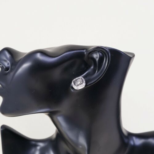Vtg Fashionable Sterling Silver Handmade Earrings, 925 Studs W/ Cz Around