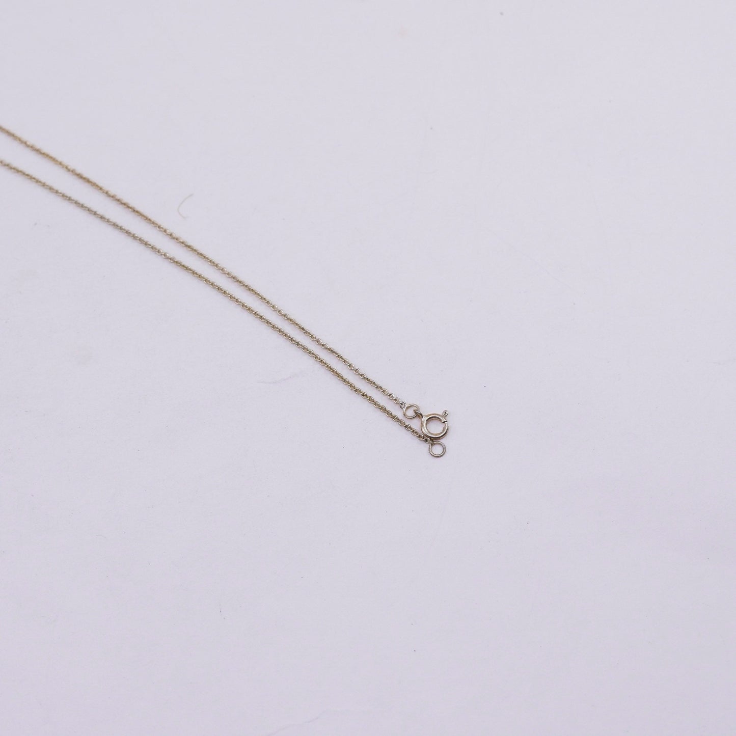 18”, 1mm, vintage vermeil gold over Sterling silver necklace, 925 circle chain