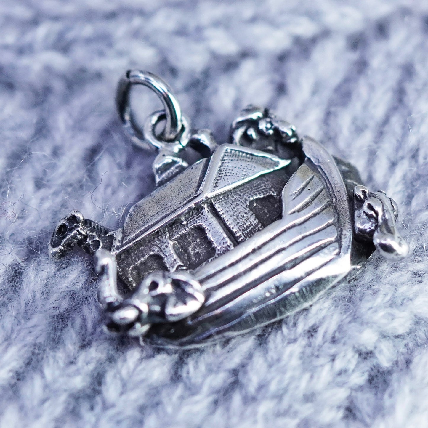 vtg Noah’s ark sterling silver charm 925 elephant giraffe lion rhino pendant