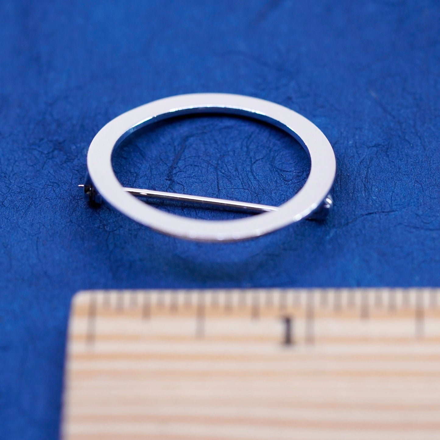 Vintage Sterling silver handmade brooch, 925 circle pin