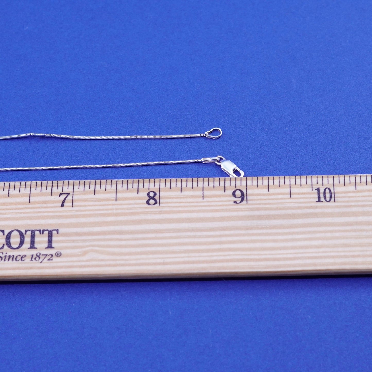 16+2”, 1mm, vintage Sterling silver square snake chain, italy 925 necklace