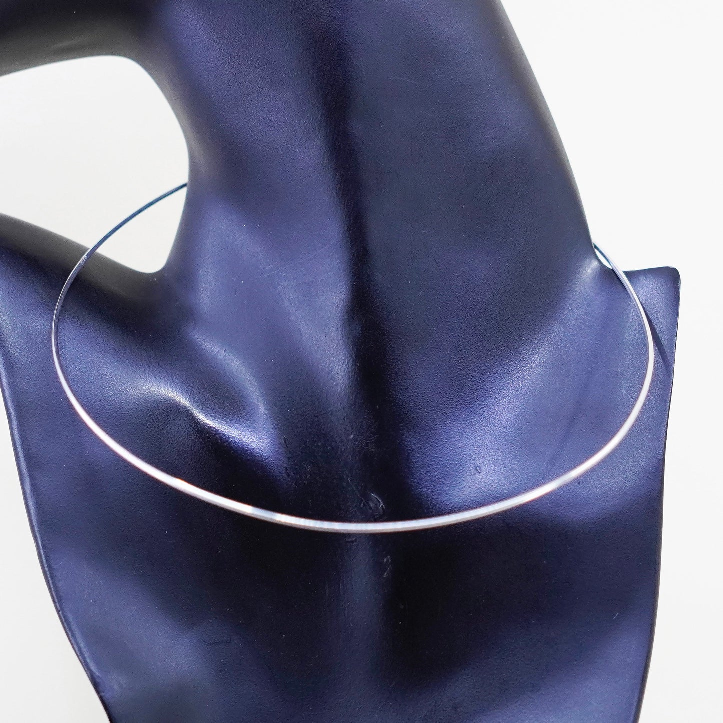13”, Vintage Sterling 925 silver handmade choker collar necklace