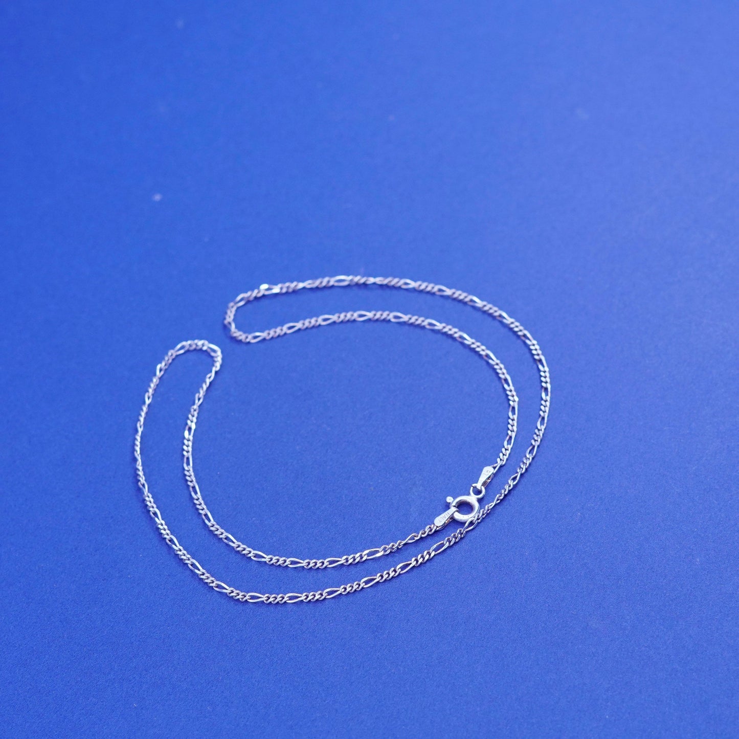18”, 2mm, vintage Sterling silver handmade necklace, 925 Figaro chain