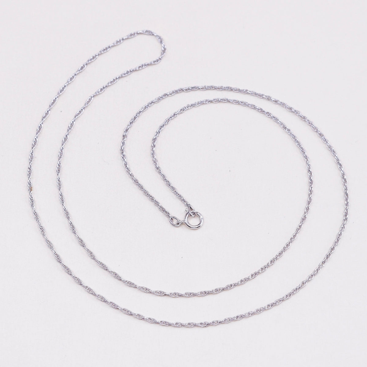 24”, 2mm, vintage Sterling silver necklace, 925 Singapore rope chain