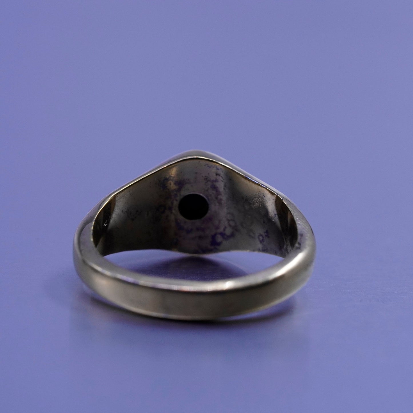 Size 7.25, vermeil gold filled ring with obsidian