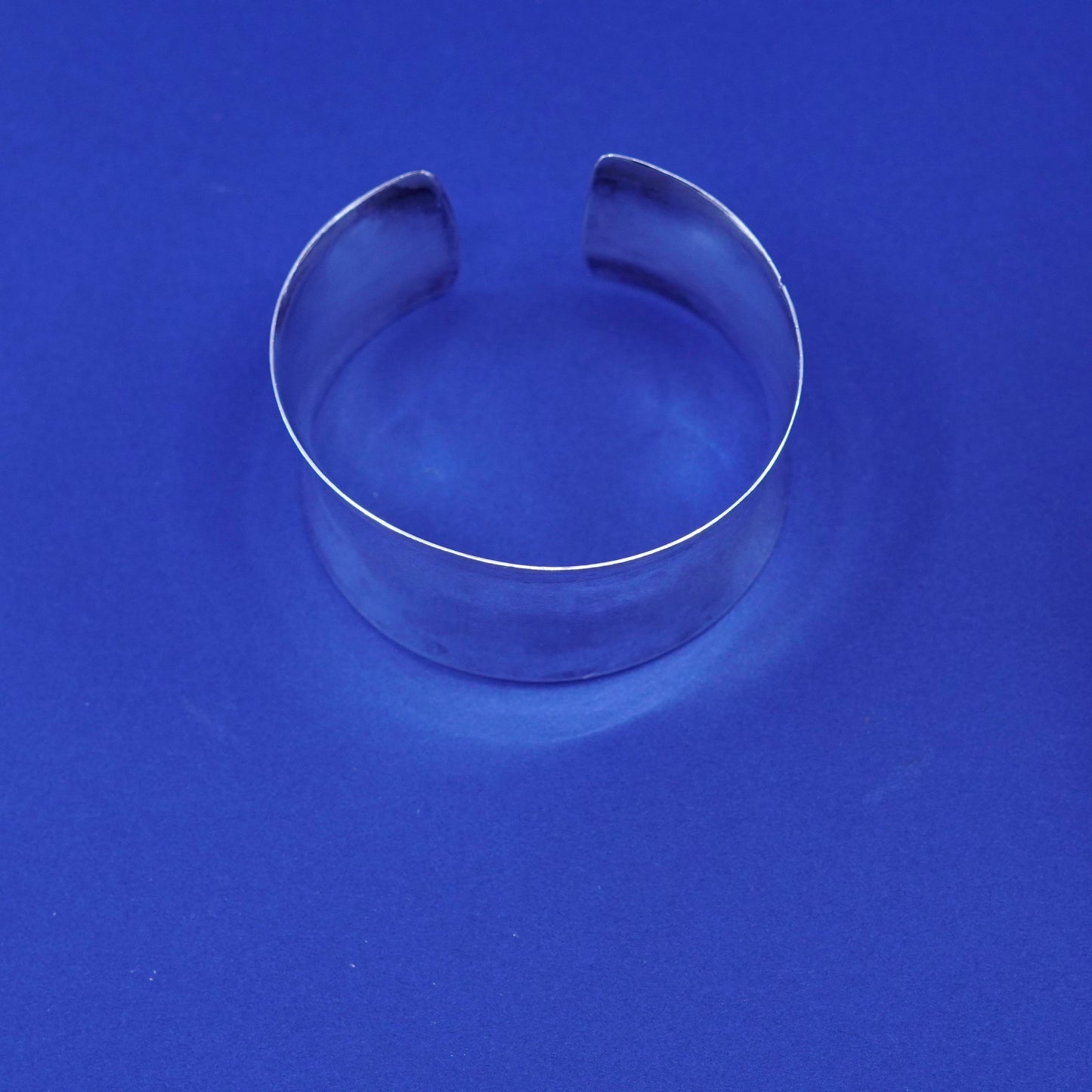 6.75”, vintage sterling silver handmade bracelet, wide 925 cuff, stamped 925